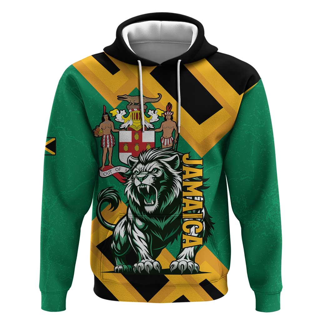 Jamaica Lion Hoodie Coat Of Arms - Sporty Style LT15