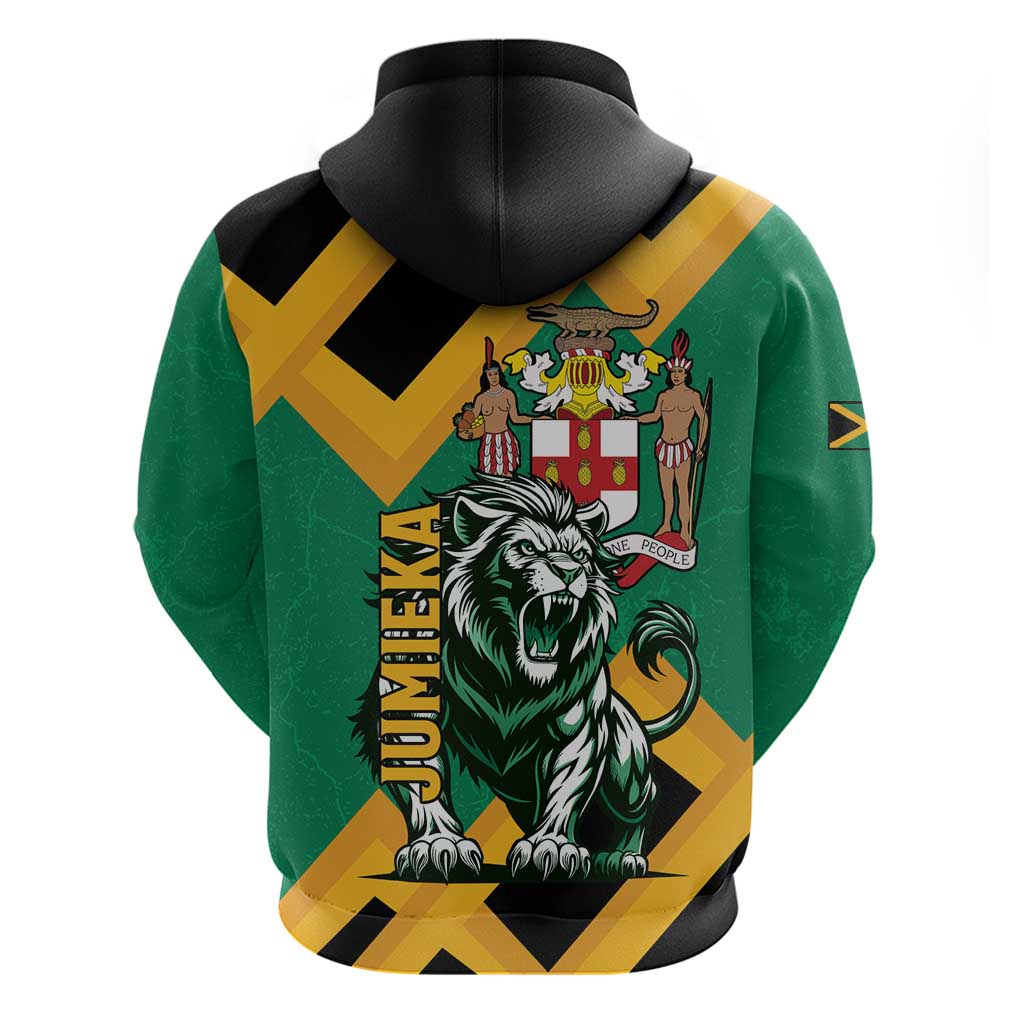 Jamaica Lion Hoodie Coat Of Arms - Sporty Style LT15