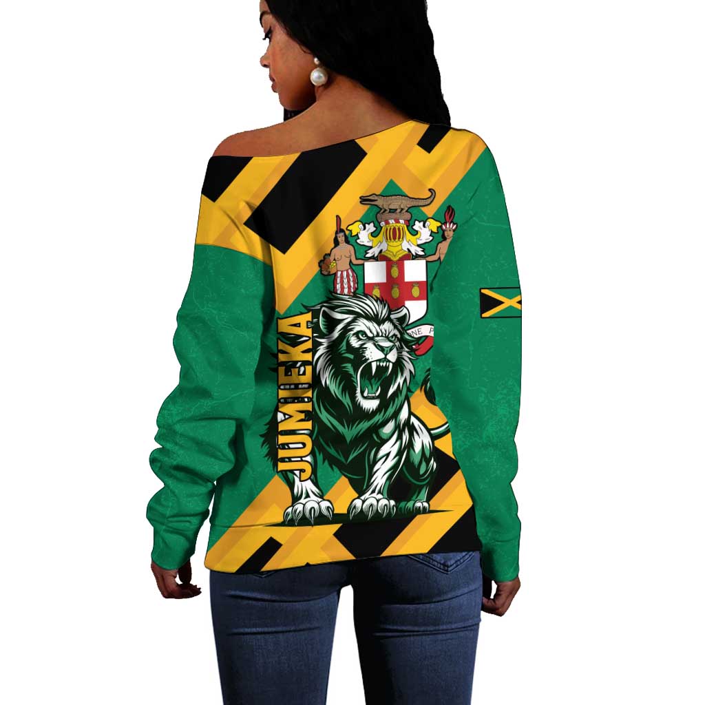 Jumieka Off Shoulder Sweater Lion With Coat Of Arms LT15