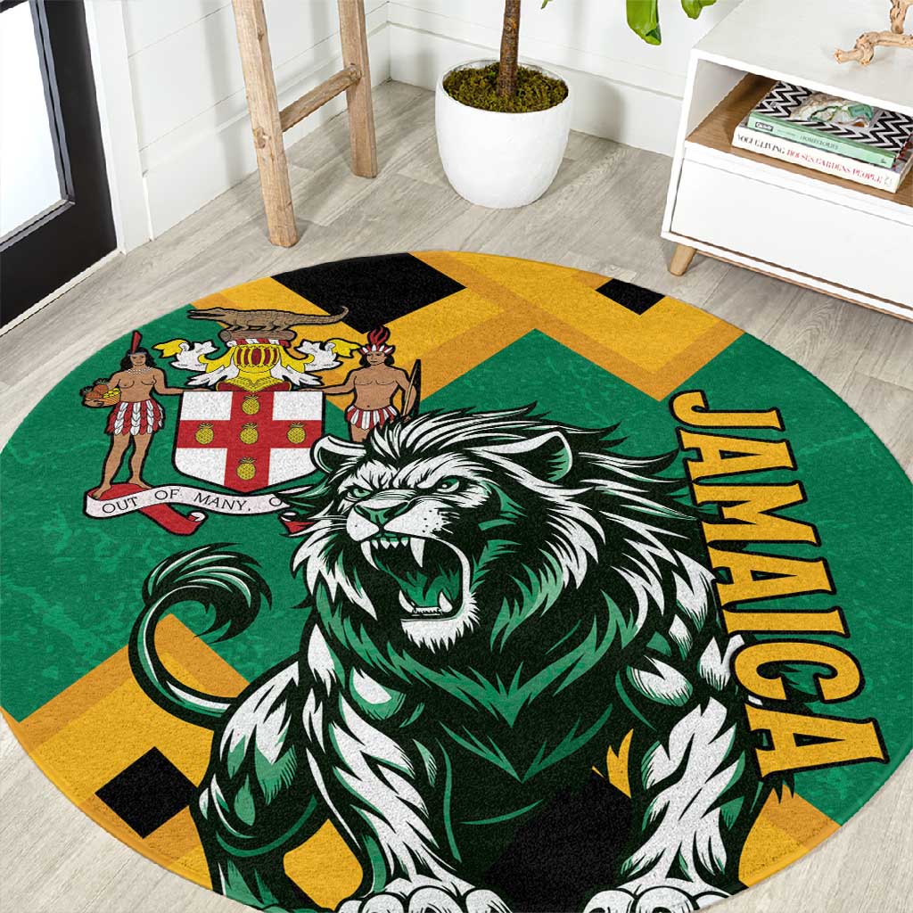 Jumieka Round Carpet Lion With Coat Of Arms LT15