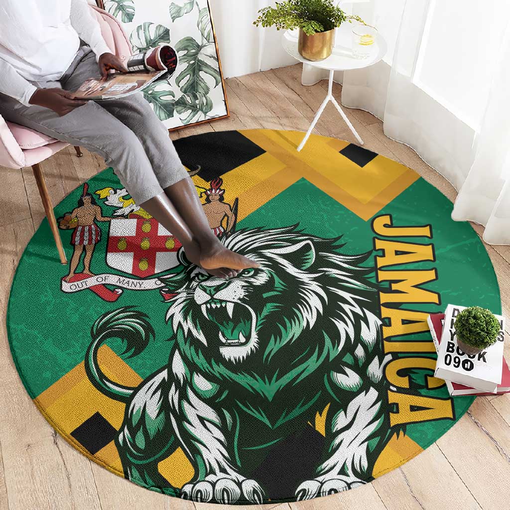 Jumieka Round Carpet Lion With Coat Of Arms LT15