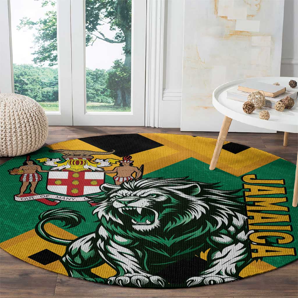 Jumieka Round Carpet Lion With Coat Of Arms LT15