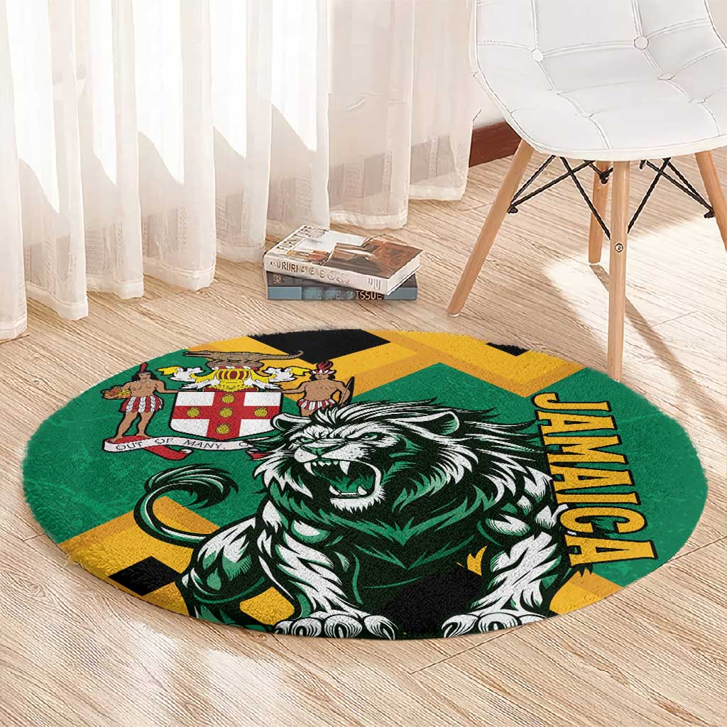 Jumieka Round Carpet Lion With Coat Of Arms LT15
