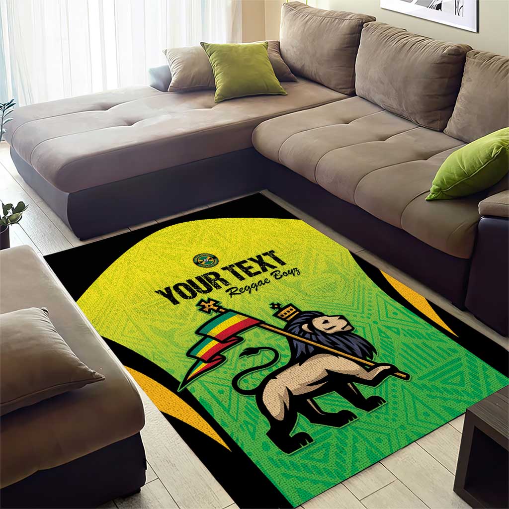 Custom Jamaica Football Area Rug Go Champions LT15