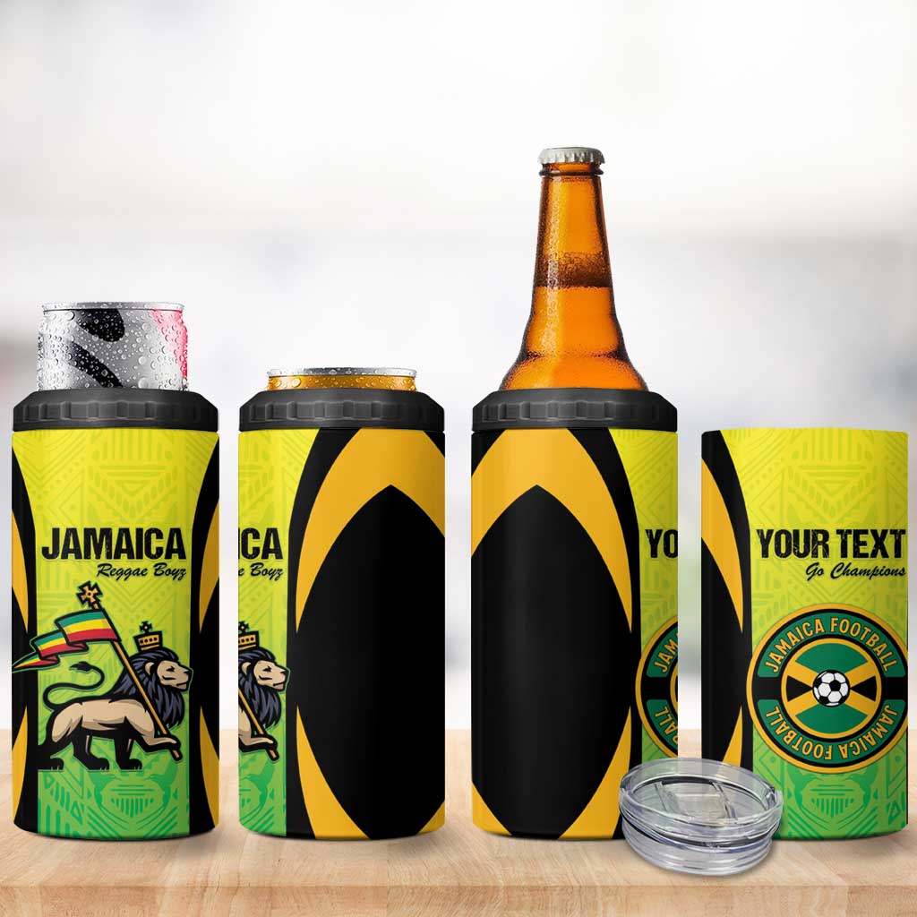 Custom Jamaica Football 4 in 1 Can Cooler Tumbler Go Champions LT15