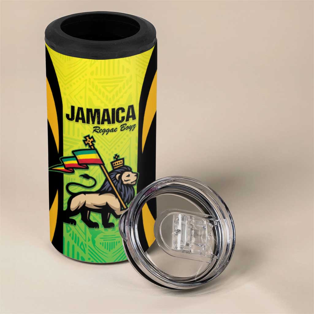 Custom Jamaica Football 4 in 1 Can Cooler Tumbler Go Champions LT15