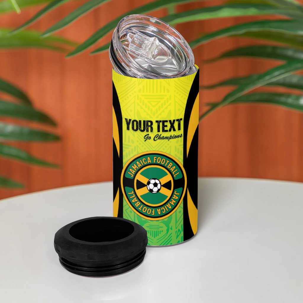 Custom Jamaica Football 4 in 1 Can Cooler Tumbler Go Champions LT15