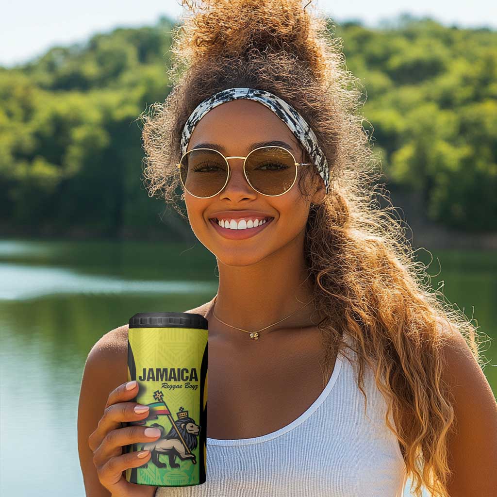 Custom Jamaica Football 4 in 1 Can Cooler Tumbler Go Champions LT15