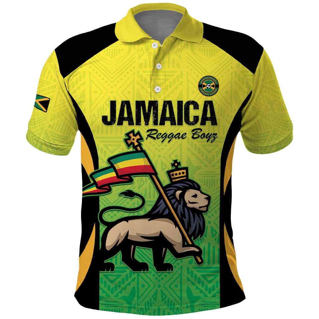 Custom Jamaica Football Polo Shirt Go Reggae Boyz LT15
