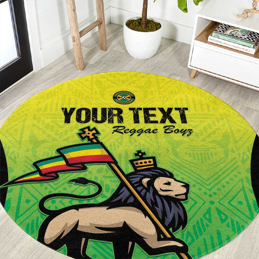 Custom Jamaica Football Round Carpet Go Champions LT15