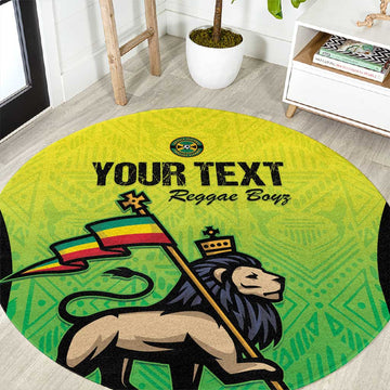 Custom Jamaica Football Round Carpet Go Champions LT15