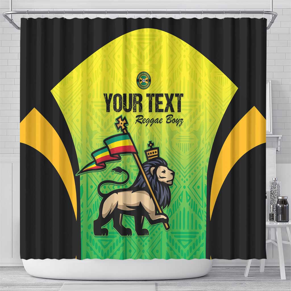 Custom Jamaica Football Shower Curtain Go Reggae Boyz LT15