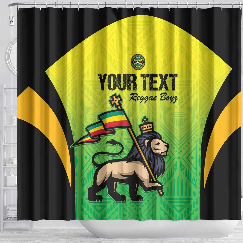 Custom Jamaica Football Shower Curtain Go Reggae Boyz LT15
