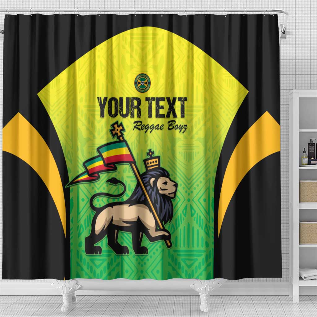 Custom Jamaica Football Shower Curtain Go Reggae Boyz LT15