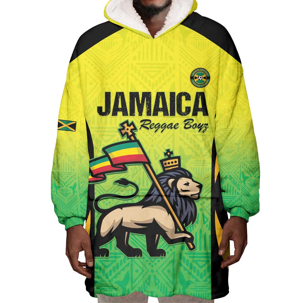 Custom Jamaica Football Wearable Blanket Hoodie Go Champions LT15