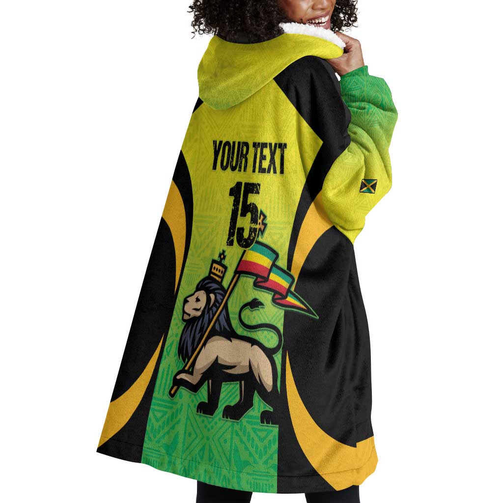 Custom Jamaica Football Wearable Blanket Hoodie Go Champions LT15