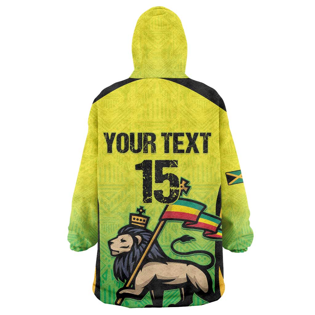 Custom Jamaica Football Wearable Blanket Hoodie Go Champions LT15