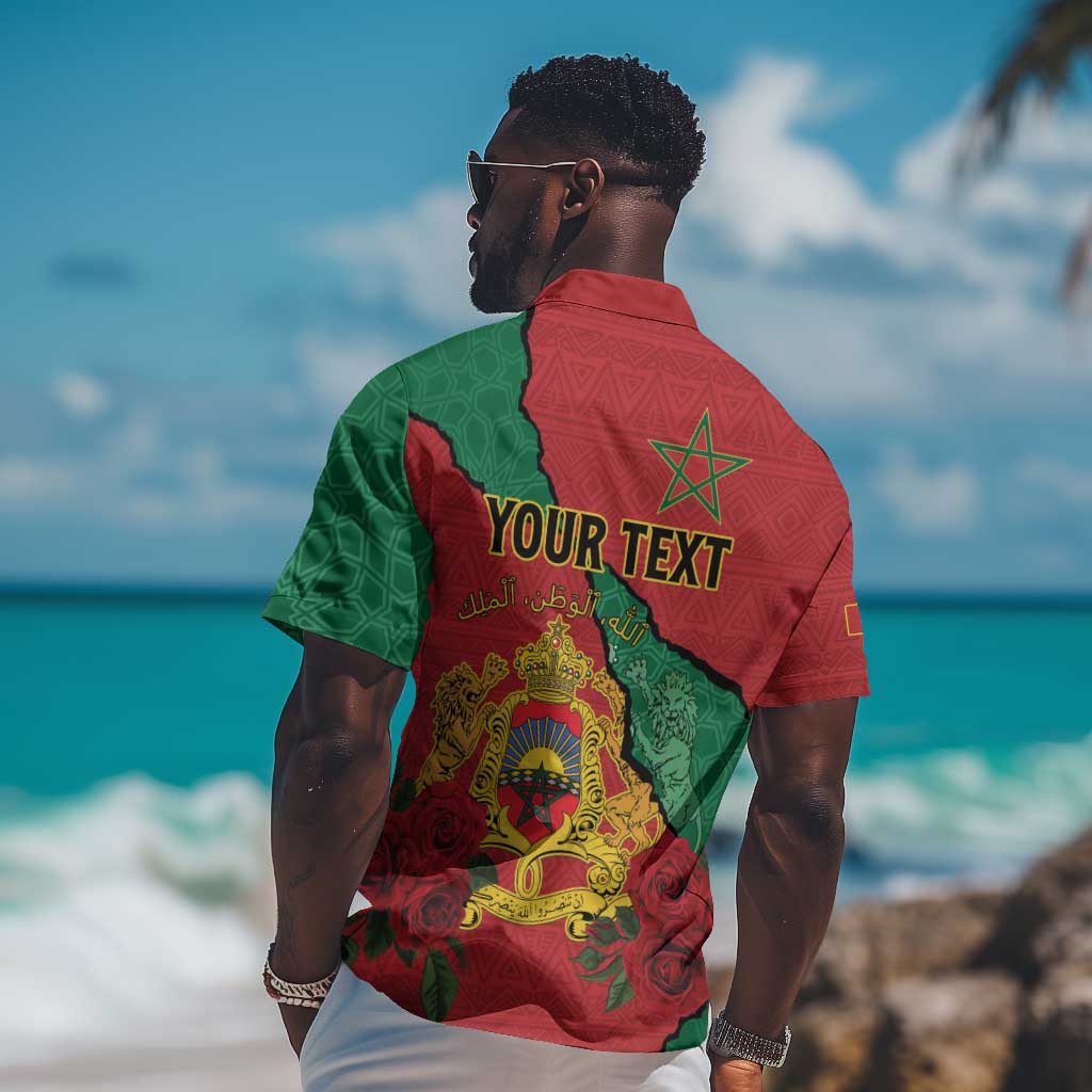 Personalised Morocco Hawaiian Shirt Coat Of Arms - Islamic Mix African Patterns LT15