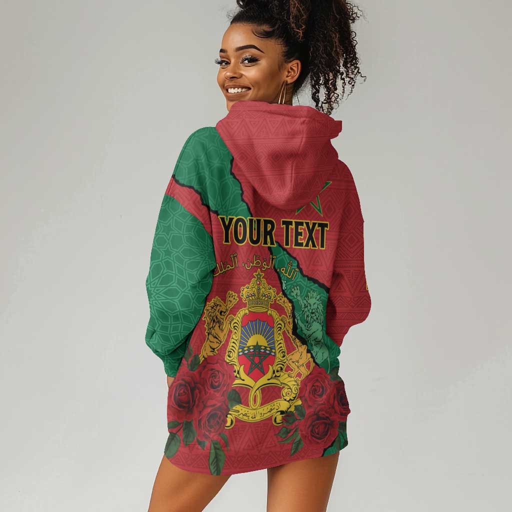 Personalised Morocco Hoodie Dress Coat Of Arms - Islamic Mix African Patterns LT15