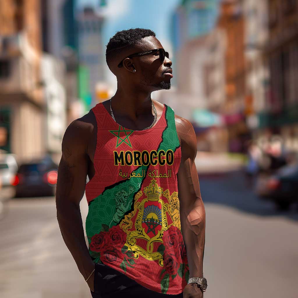 Personalised Morocco Men Tank Top Coat Of Arms - Islamic Mix African Patterns LT15