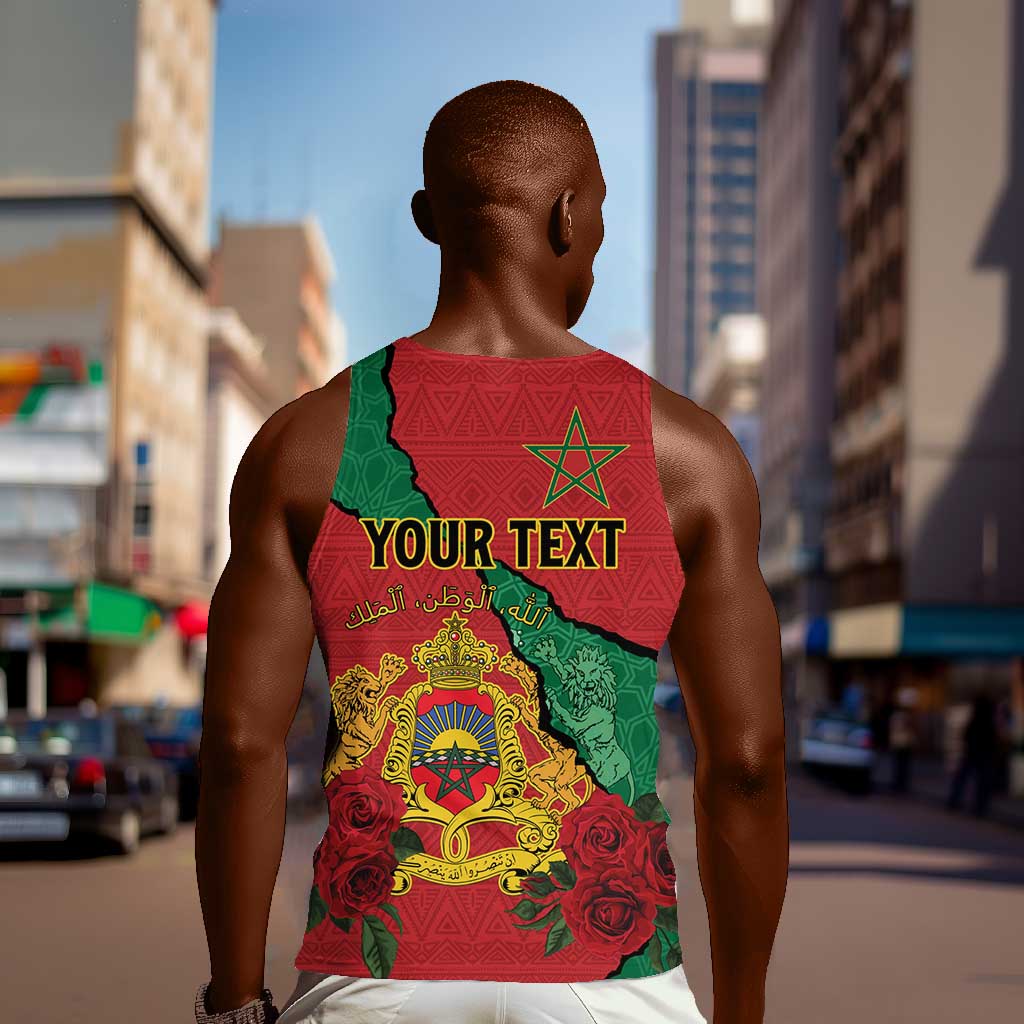 Personalised Morocco Men Tank Top Coat Of Arms - Islamic Mix African Patterns LT15