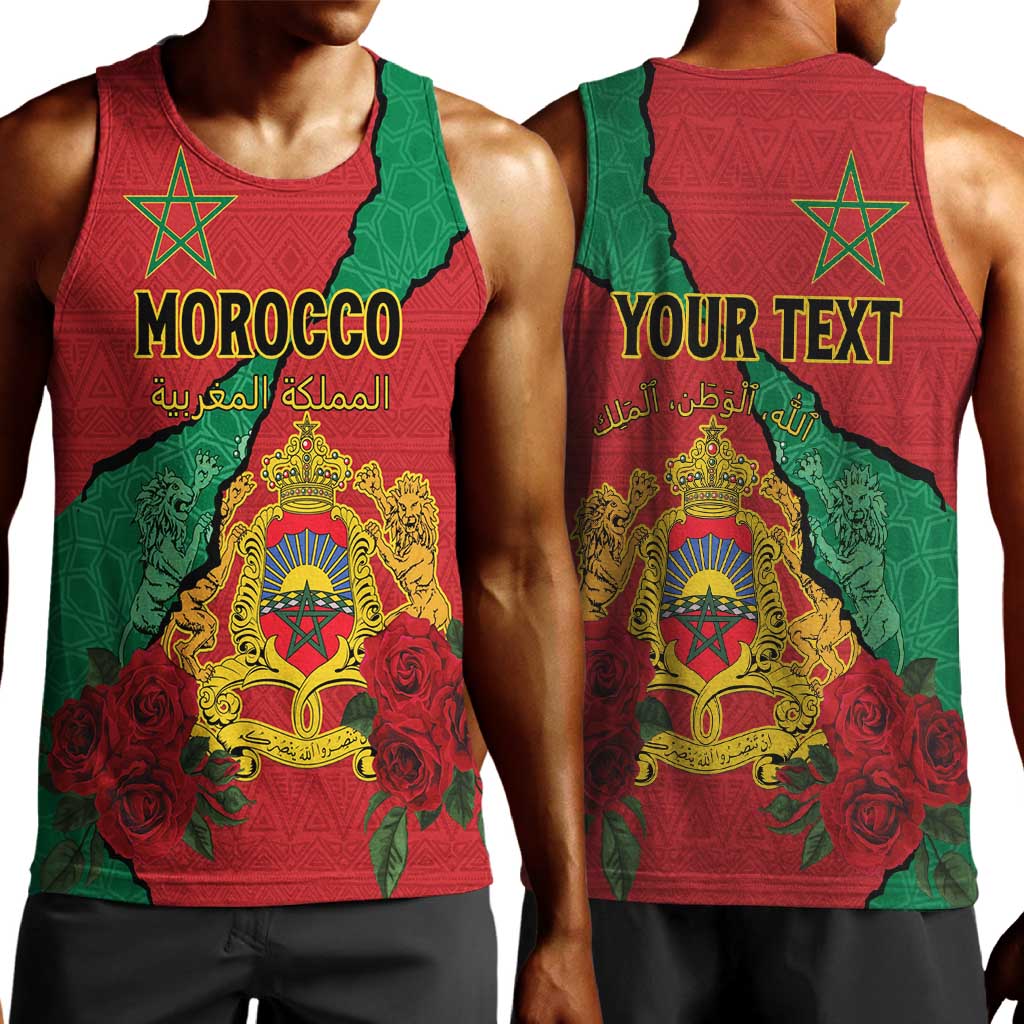 Personalised Morocco Men Tank Top Coat Of Arms - Islamic Mix African Patterns LT15