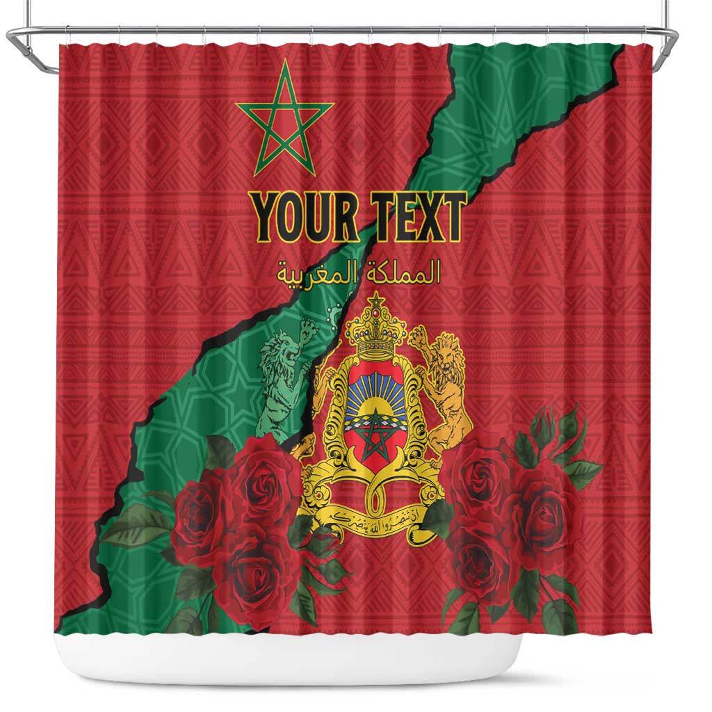 Personalised Morocco Shower Curtain Coat Of Arms With Rose LT15