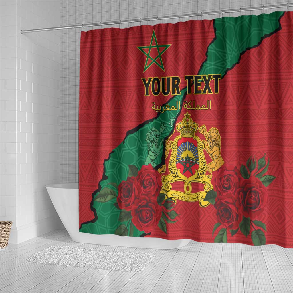 Personalised Morocco Shower Curtain Coat Of Arms With Rose LT15