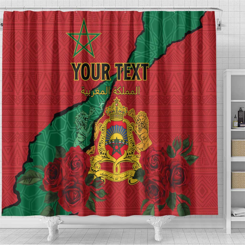 Personalised Morocco Shower Curtain Coat Of Arms With Rose LT15
