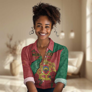 Personalised Morocco Women Casual Shirt Coat Of Arms - Islamic Mix African Patterns LT15