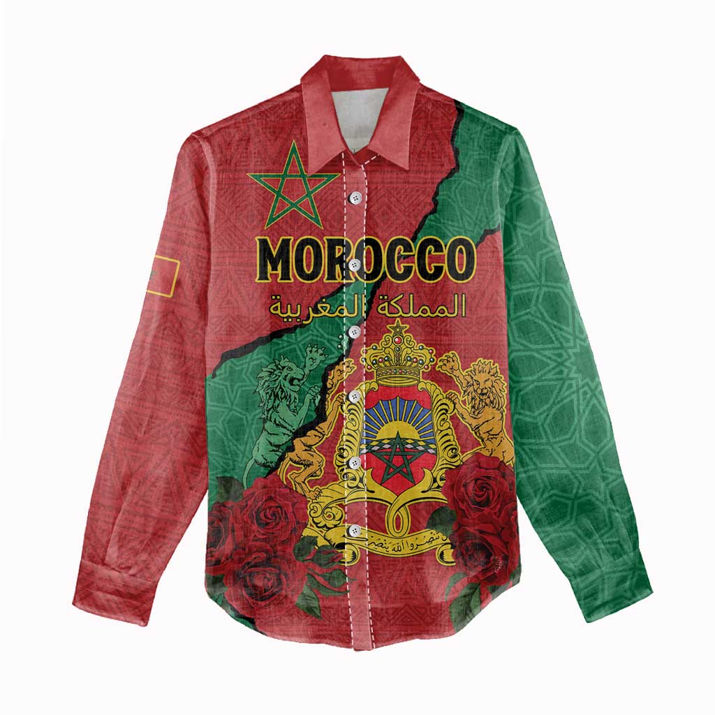 Personalised Morocco Women Casual Shirt Coat Of Arms - Islamic Mix African Patterns LT15