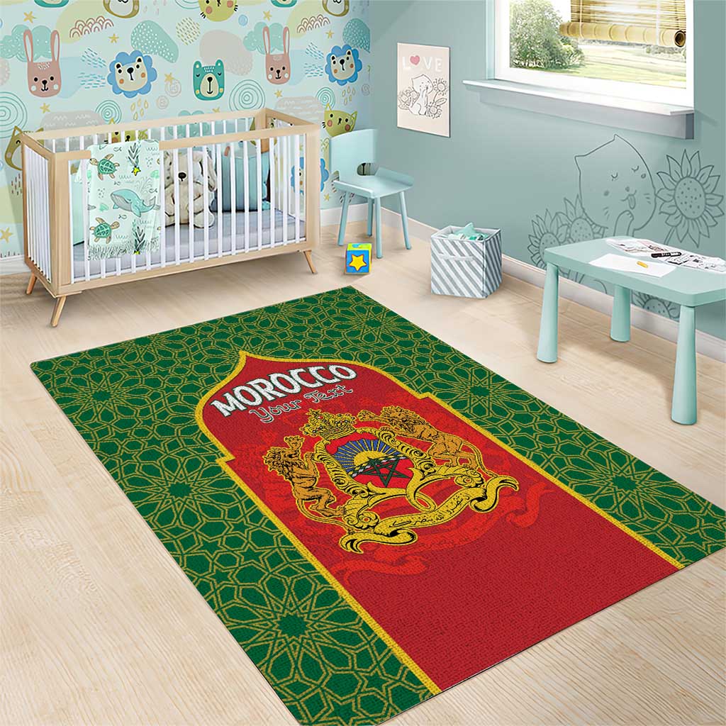 Personalized Morocco Fete du Trone Area Rug King Lion LT15