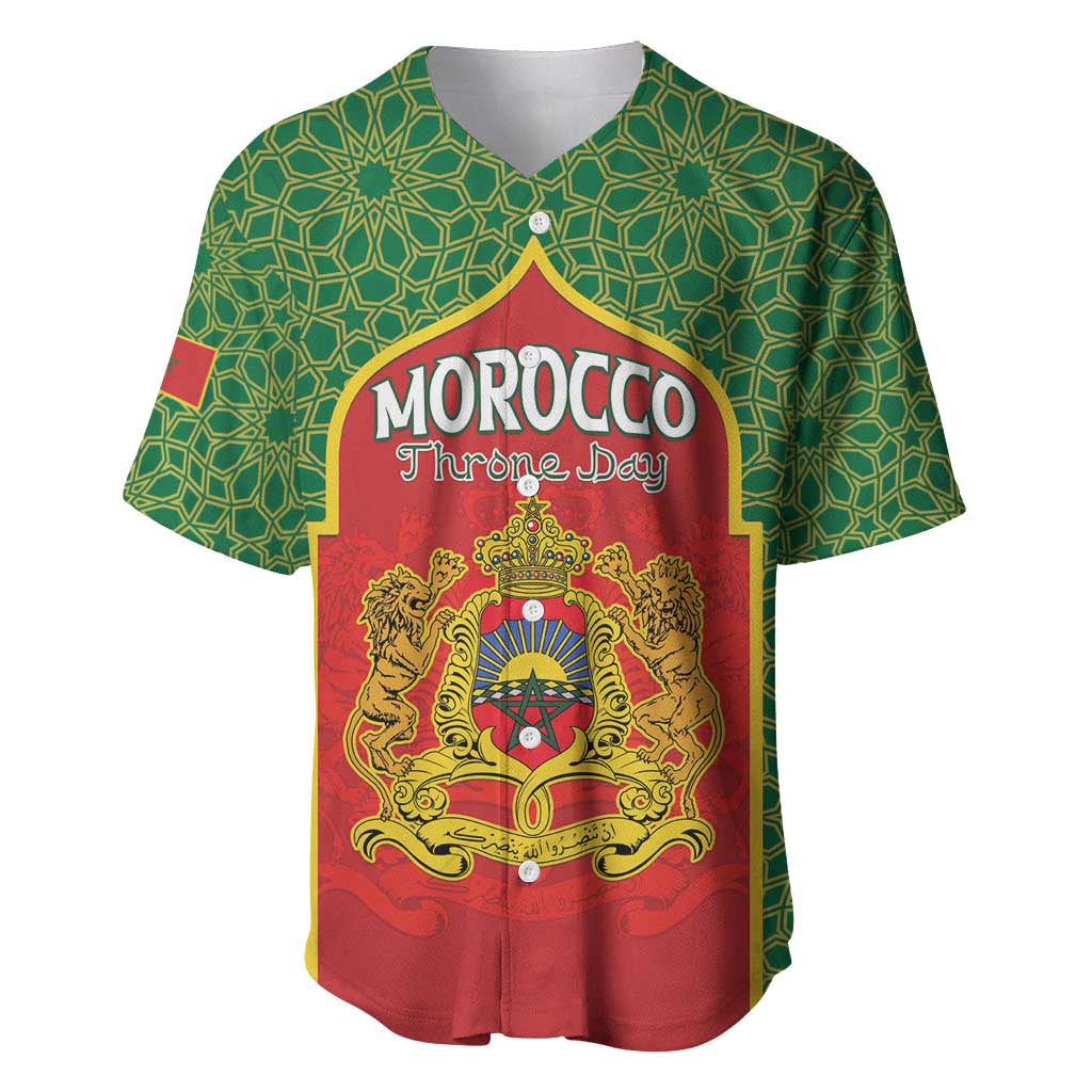 Personalized Morocco Fete du Trone Baseball Jersey King Lion LT15