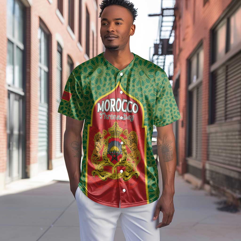 Personalized Morocco Fete du Trone Baseball Jersey King Lion LT15