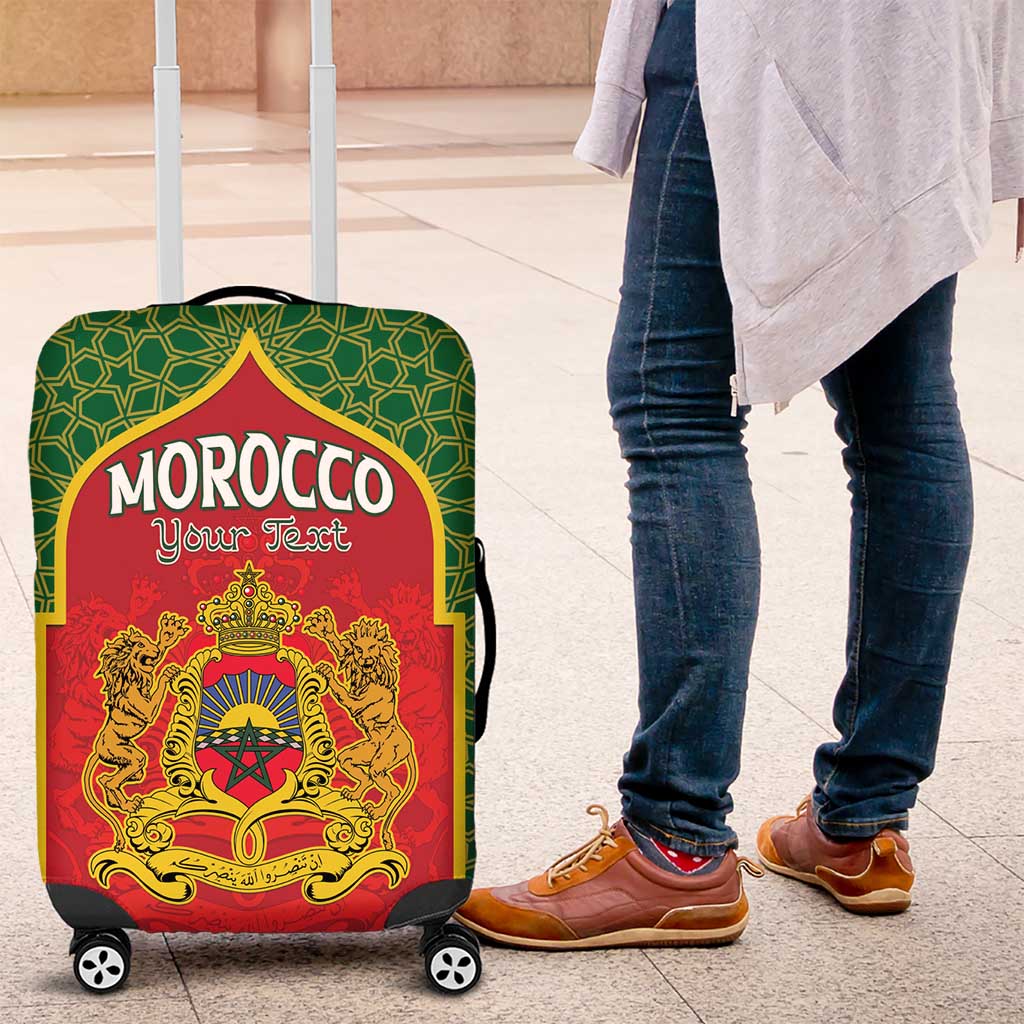 Personalized Morocco Throne Day Luggage Cover King Lion Coat Of Arms LT15