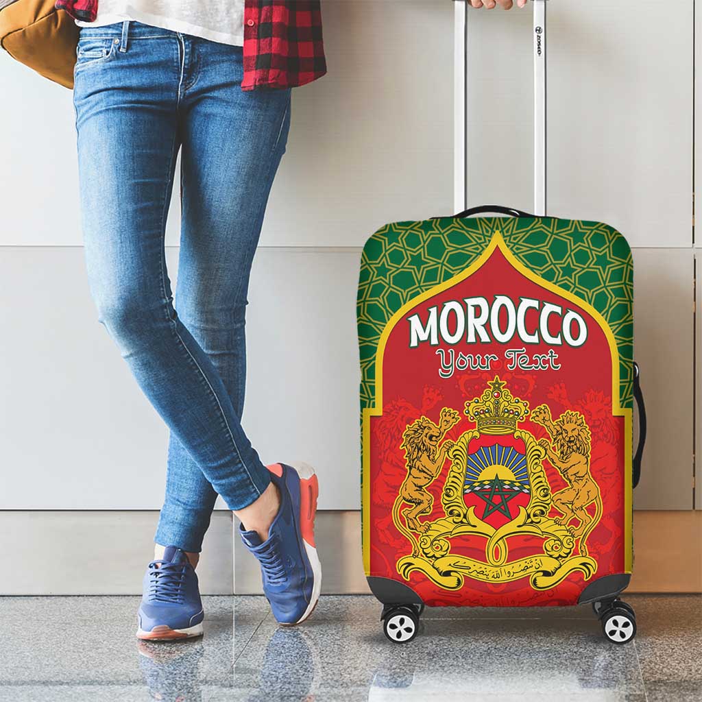 Personalized Morocco Throne Day Luggage Cover King Lion Coat Of Arms LT15