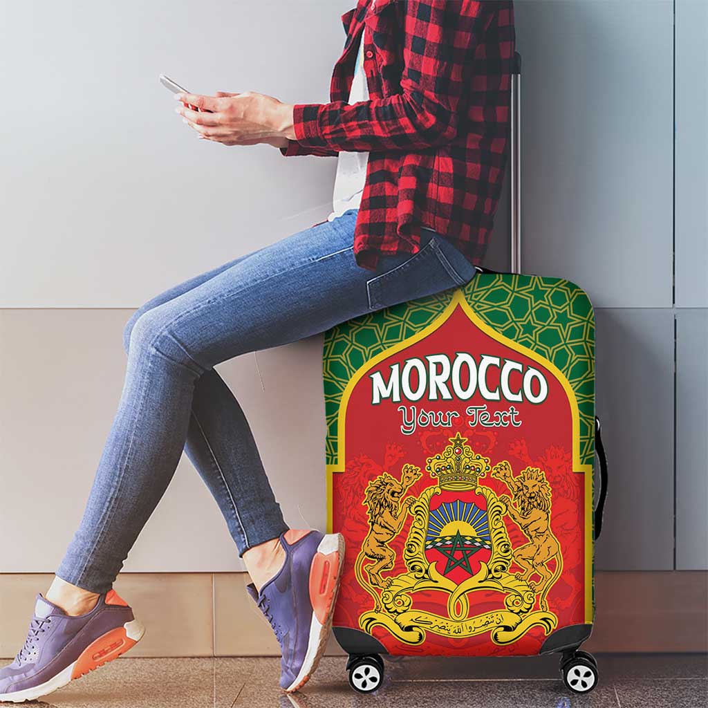 Personalized Morocco Throne Day Luggage Cover King Lion Coat Of Arms LT15