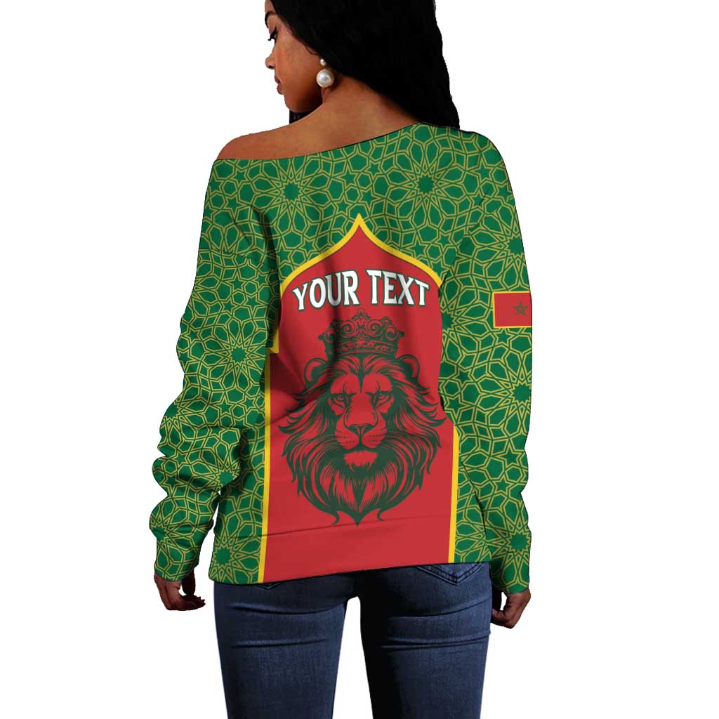 Personalized Morocco Fete du Trone Off Shoulder Sweater King Lion LT15