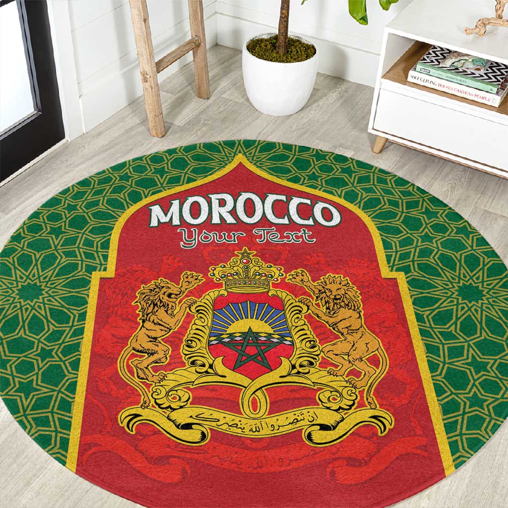Personalized Morocco Fete du Trone Round Carpet King Lion LT15