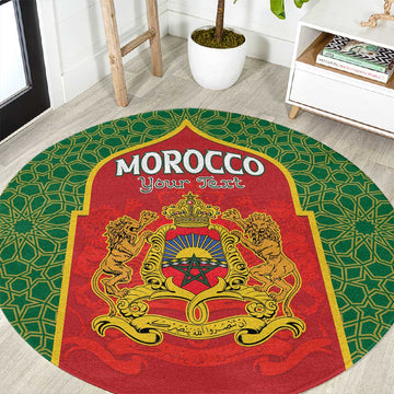 Personalized Morocco Fete du Trone Round Carpet King Lion LT15