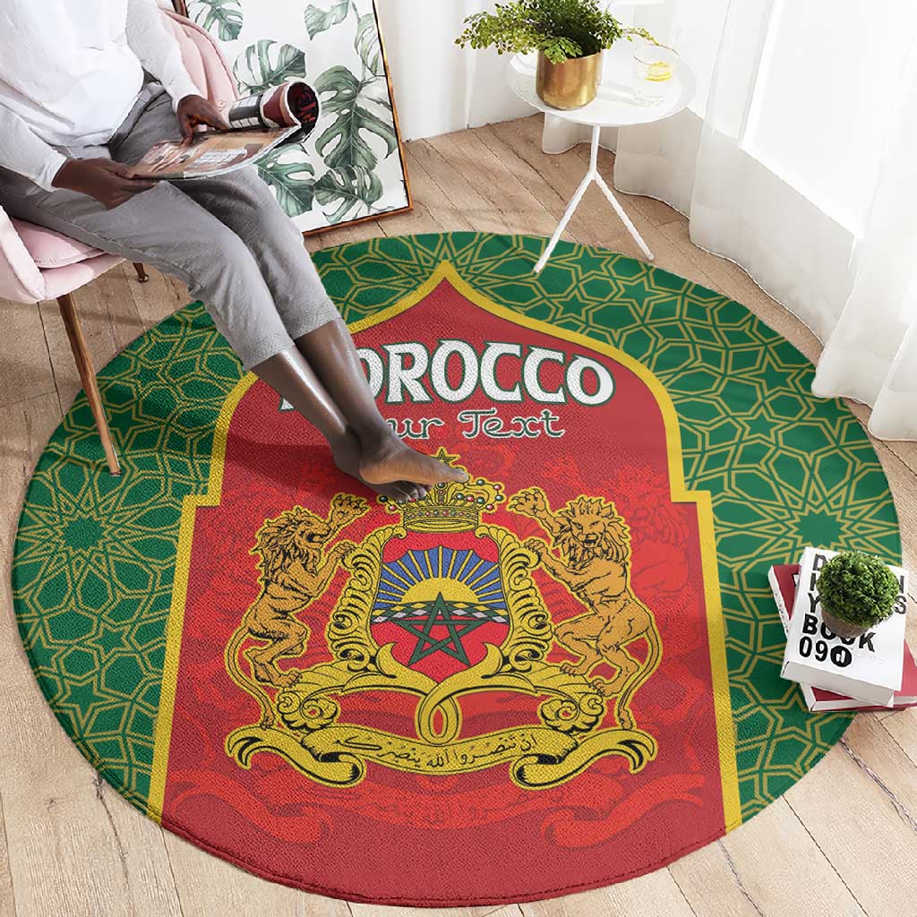 Personalized Morocco Fete du Trone Round Carpet King Lion LT15