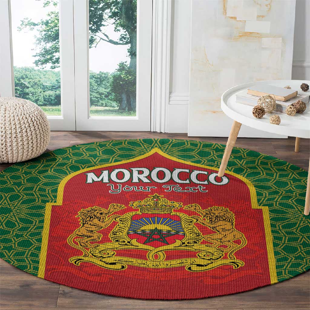 Personalized Morocco Fete du Trone Round Carpet King Lion LT15