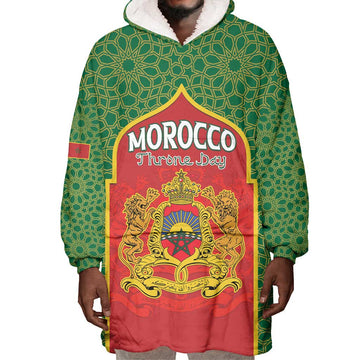Personalized Morocco Fete du Trone Wearable Blanket Hoodie King Lion LT15