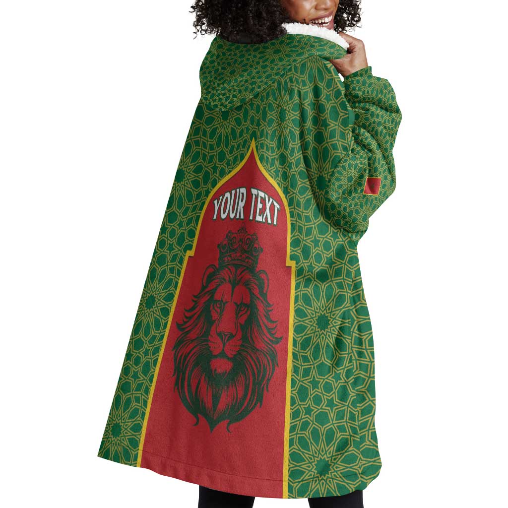 Personalized Morocco Fete du Trone Wearable Blanket Hoodie King Lion LT15