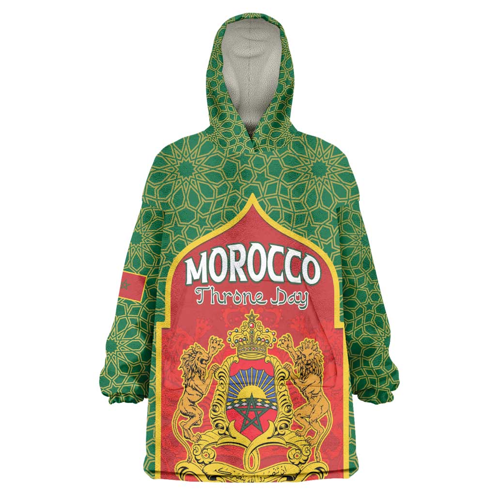 Personalized Morocco Fete du Trone Wearable Blanket Hoodie King Lion LT15