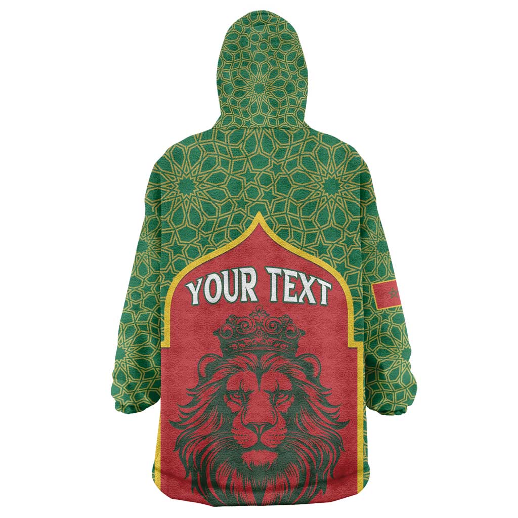 Personalized Morocco Fete du Trone Wearable Blanket Hoodie King Lion LT15
