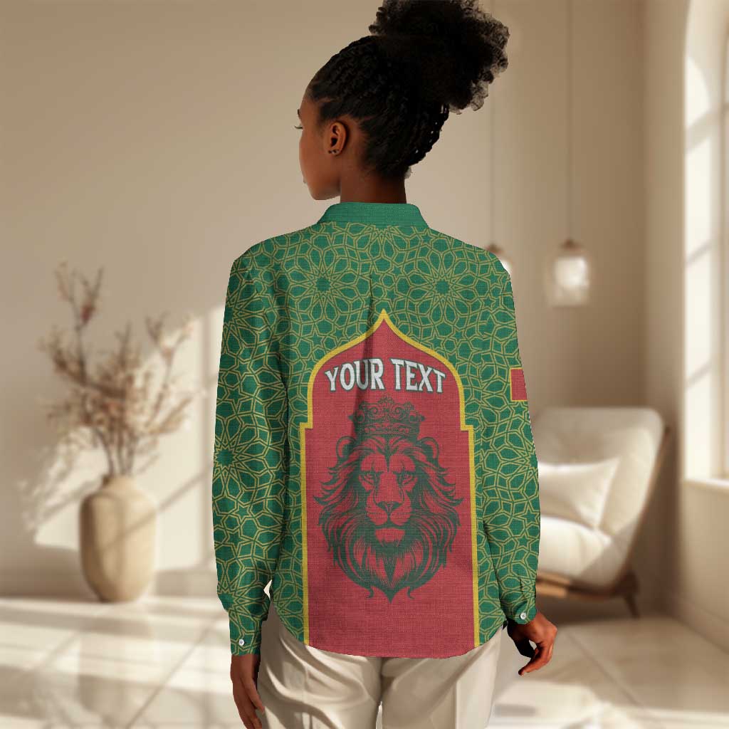Personalized Morocco Fete du Trone Women Casual Shirt King Lion LT15