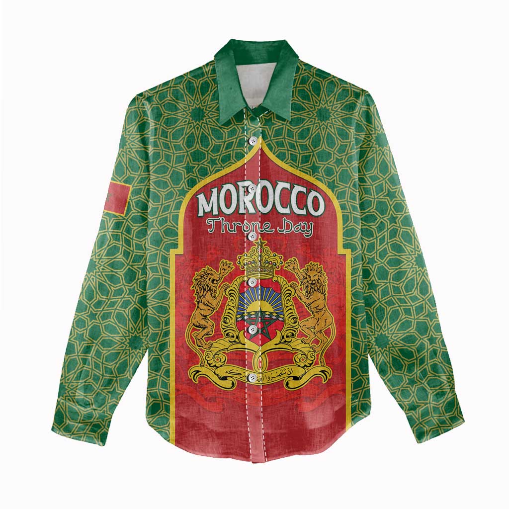 Personalized Morocco Fete du Trone Women Casual Shirt King Lion LT15