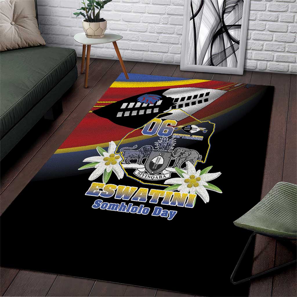 Eswatini Somhlolo Day Area Rug Coat Of Arms With Map LT15