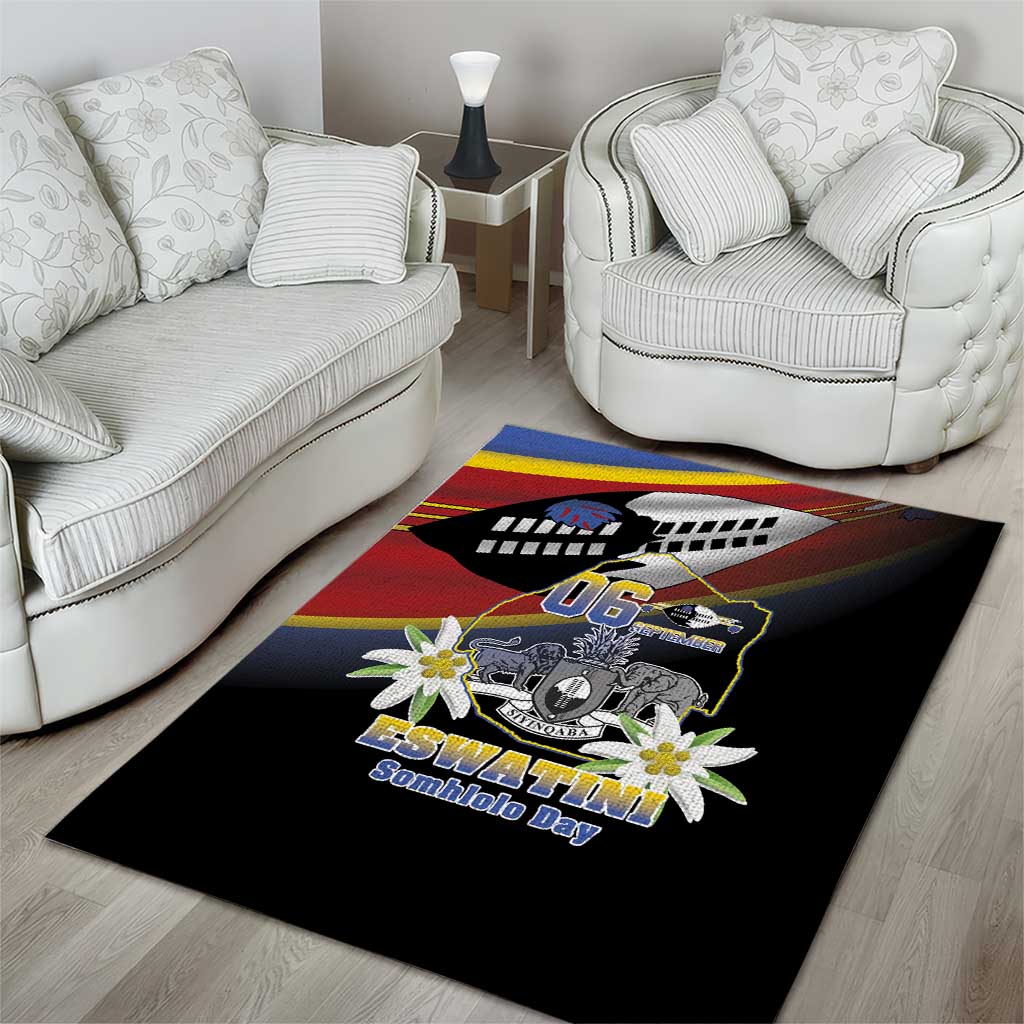 Eswatini Somhlolo Day Area Rug Coat Of Arms With Map LT15